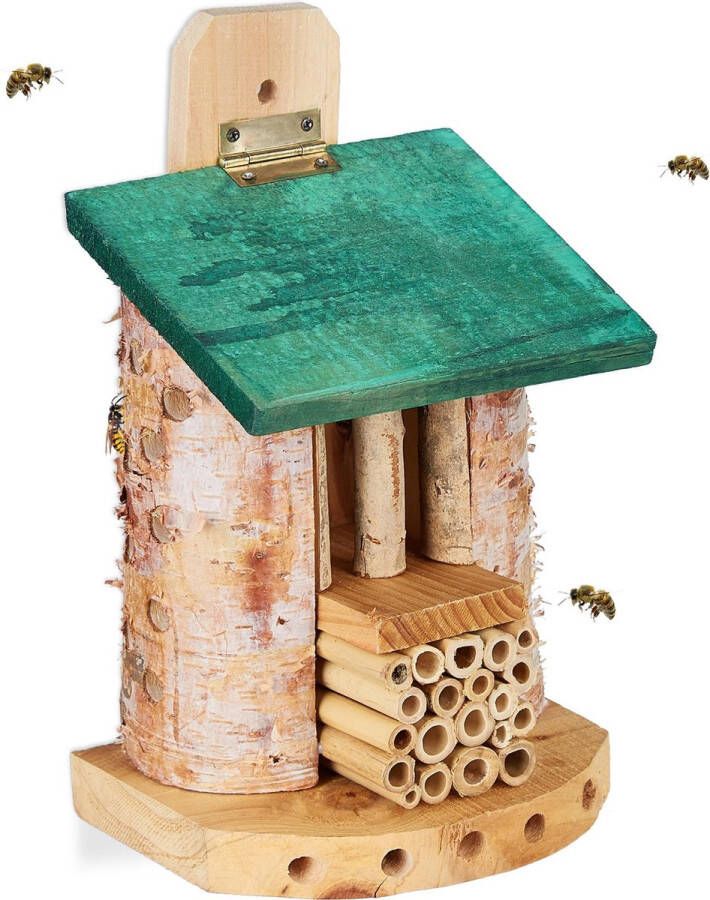 Relaxdays insectenhotel bijenhotel bijenhuis insectenhuis nestkast insecten hout