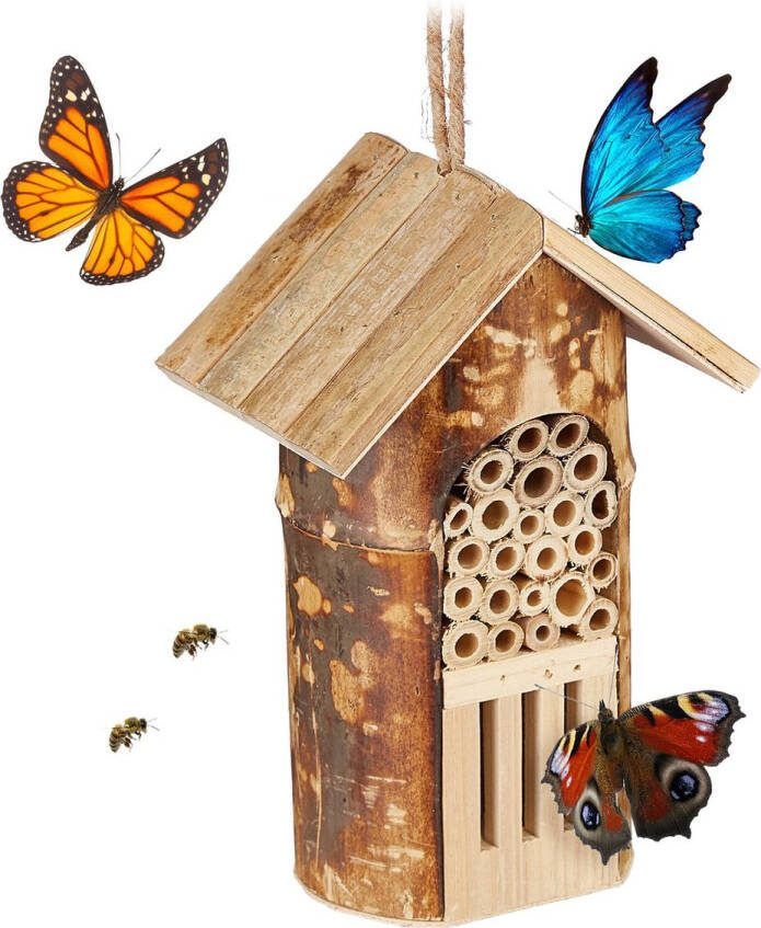 Relaxdays insectenhotel klein nestkast voor insecten insectenhuis bijenhotel tuin