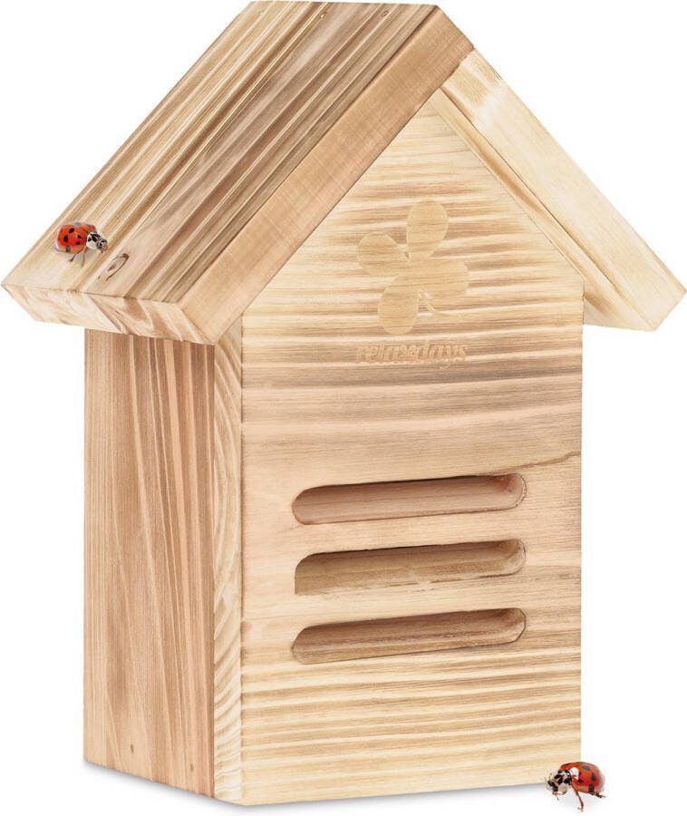 Relaxdays insectenhotel lieveheersbeestjeshotel nesthulp ophangen hout gevlamd