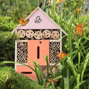 Relaxdays Insectenhotel nesthulp wilde bijen en kevers tuin balkon bijenhotel om op te hangen h x b x d 40 x 28 x 9 cm naturel