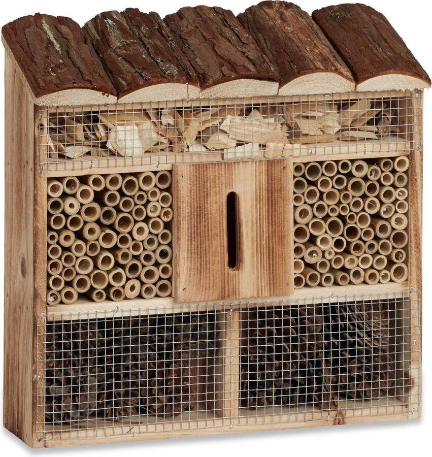 Relaxdays insectenhotel om op te hangen insectenhuis overwinteren nestelen A