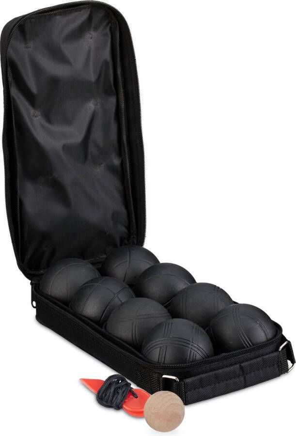 Relaxdays jeu de boules set petanque ballen 8 jeu de boules ballen staal met tasje