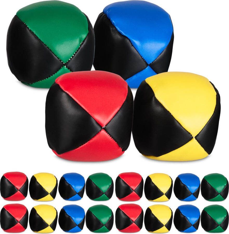 Relaxdays jongleerballen set van 20 6 5 cm zand circus beginner professional