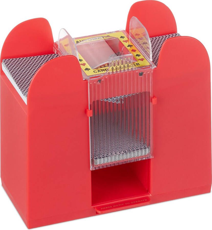 Relaxdays kaartenschudmachine elektrisch kaartenschudder 6 kaartspellen schudmachine