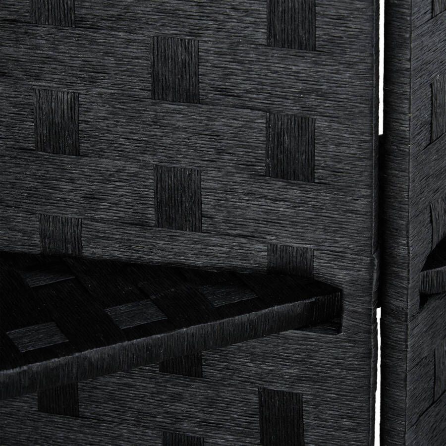 Relaxdays kamerscherm kamerverdeler roomdivider scheidingswand paravent 4 panelen zwart