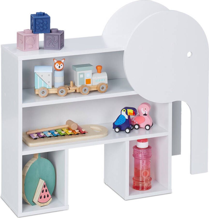 Relaxdays kinderkast olifant kinderboekenkast speelgoedkast opbergkast speelgoed