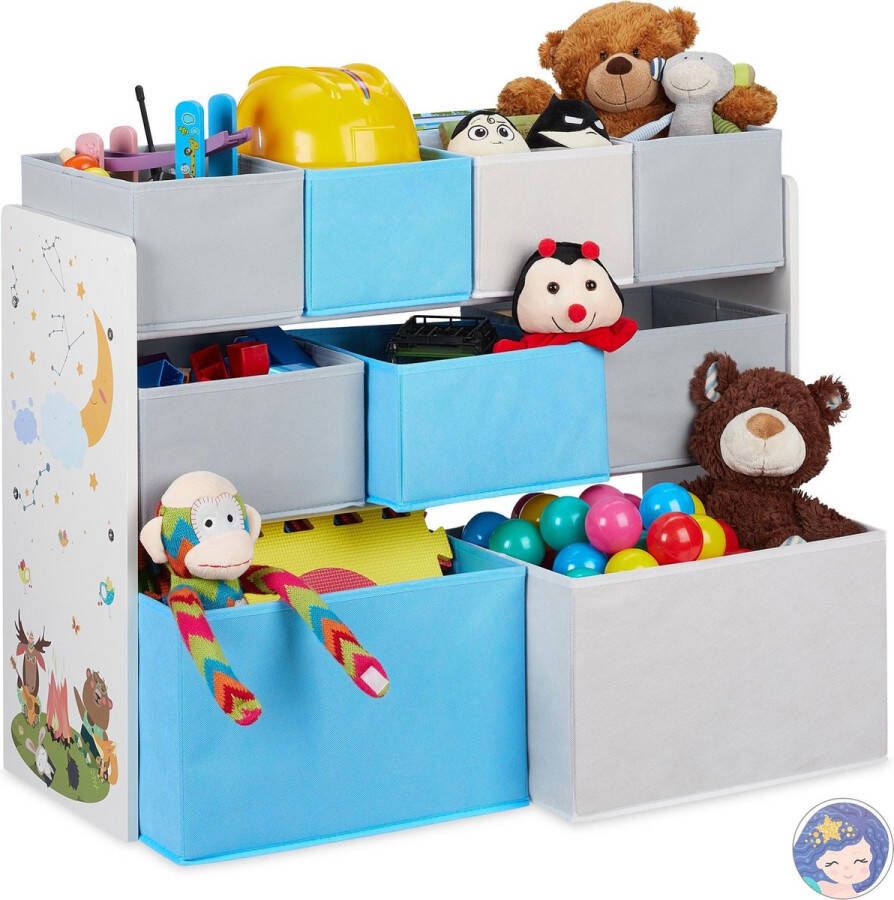 Relaxdays kinderkast speelgoed 9 vakken speelgoedkast speelgoedkist opbergkast A