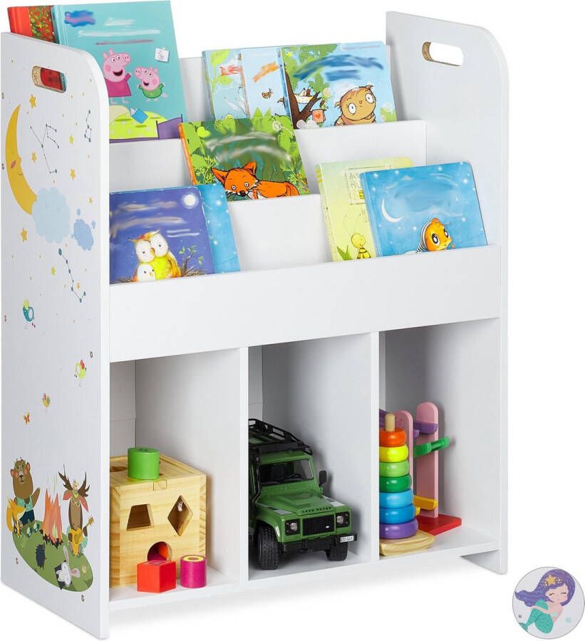 Relaxdays kinderkast speelgoed speelgoedkast opbergkast kinderkamer boekenkast rek A