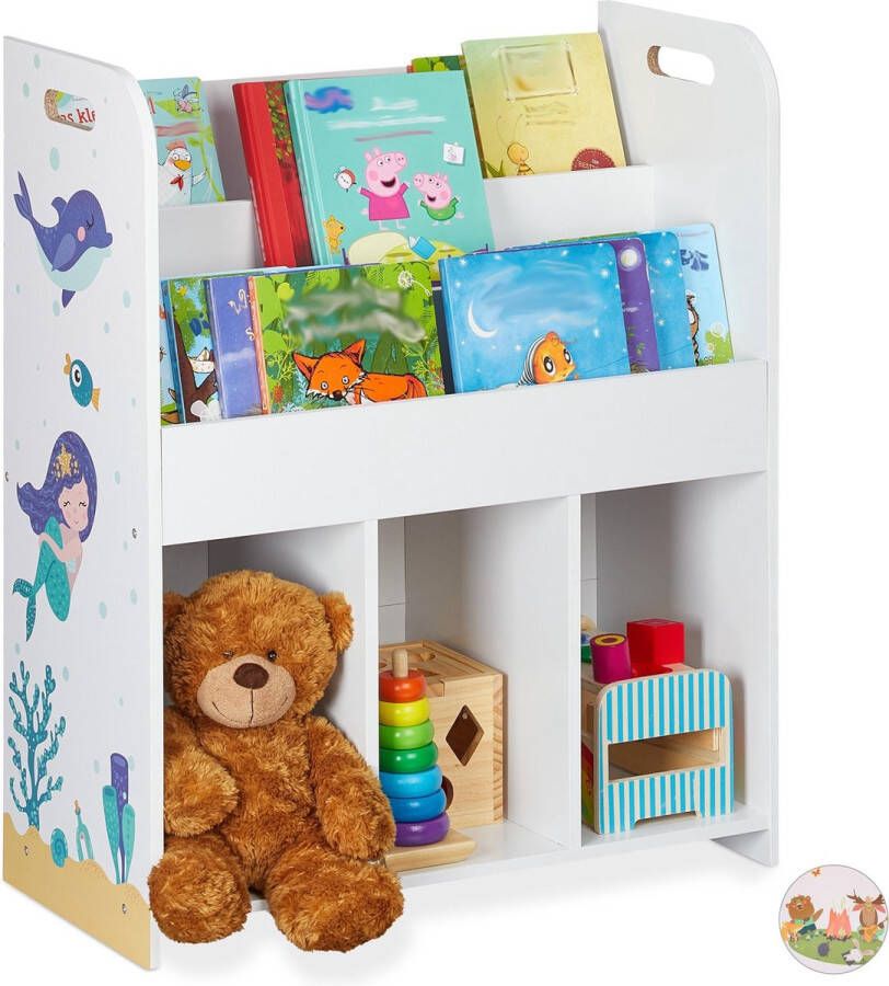 Relaxdays kinderkast speelgoed speelgoedkast opbergkast kinderkamer boekenkast rek B