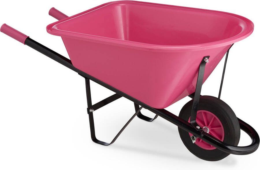 Relaxdays kinderkruiwagen kruiwagen kind metaal tuinkruiwagen kunststof speelgoed