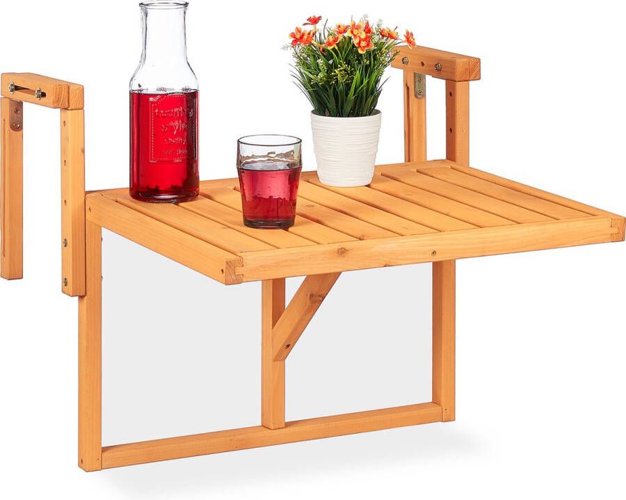 Relaxdays klaptafel balkon houten balkontafel inklapbaar opklaptafel hangtafel