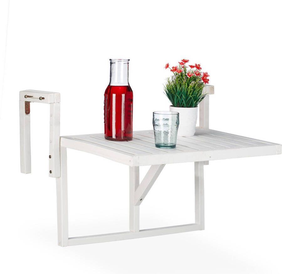 Relaxdays klaptafel balkon houten balkontafel opklaptafel ingeklapt 22 cm breed