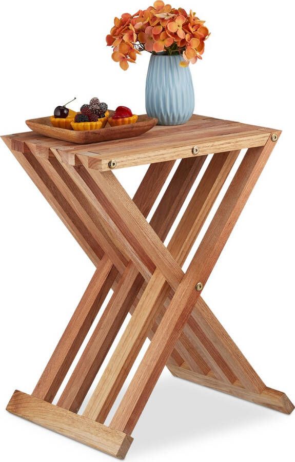 Relaxdays klaptafel hout inklapbare bijzettafel koffietafel balkontafel tuintafel