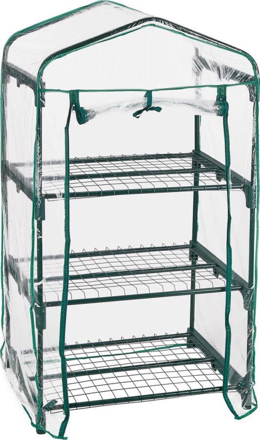 Relaxdays kleine kweekkas 3 etages balkon foliekas plastic plantenkas voor buiten