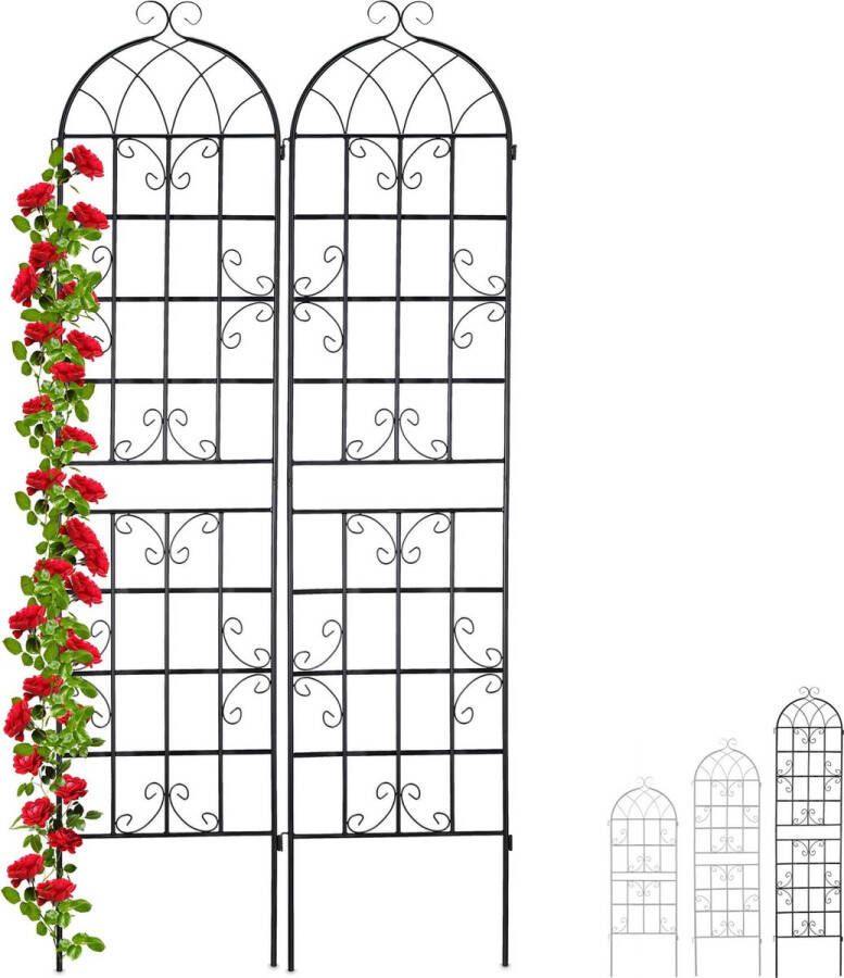 Relaxdays klimplantenrek 2 stuks metaal plantensteun plantenrek klimplantensteun 220 cm