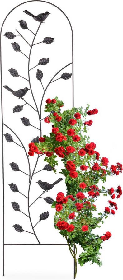 Relaxdays klimplantenrek metaal plantensteun tuin halfronde klimplantgeleider 120 cm zwart