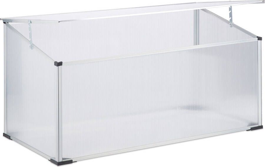 Relaxdays koude bak aluminium 100 x 50 cm koude kas steeksysteem kweekbak moestuin