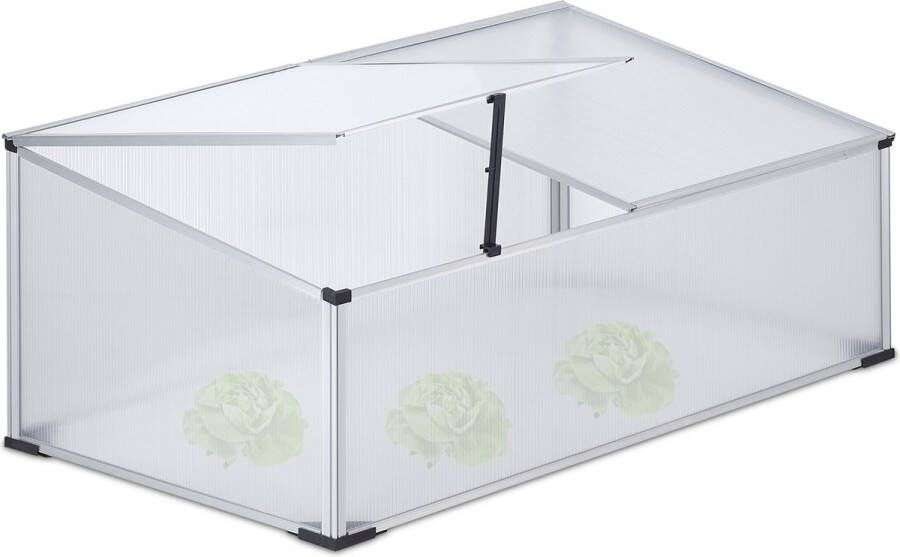 Relaxdays koude bak aluminium koude kas lage kweekbak 100x60 cm winterbak moestuin