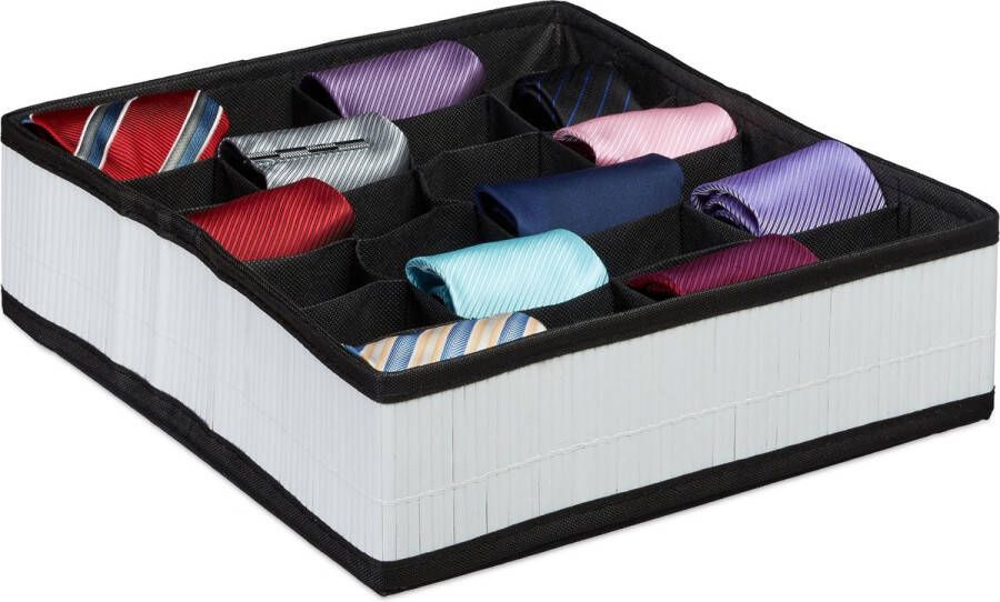 Relaxdays lade organizer opvouwbaar 24 vakjes kast organizer ondergoed sokken stof wit
