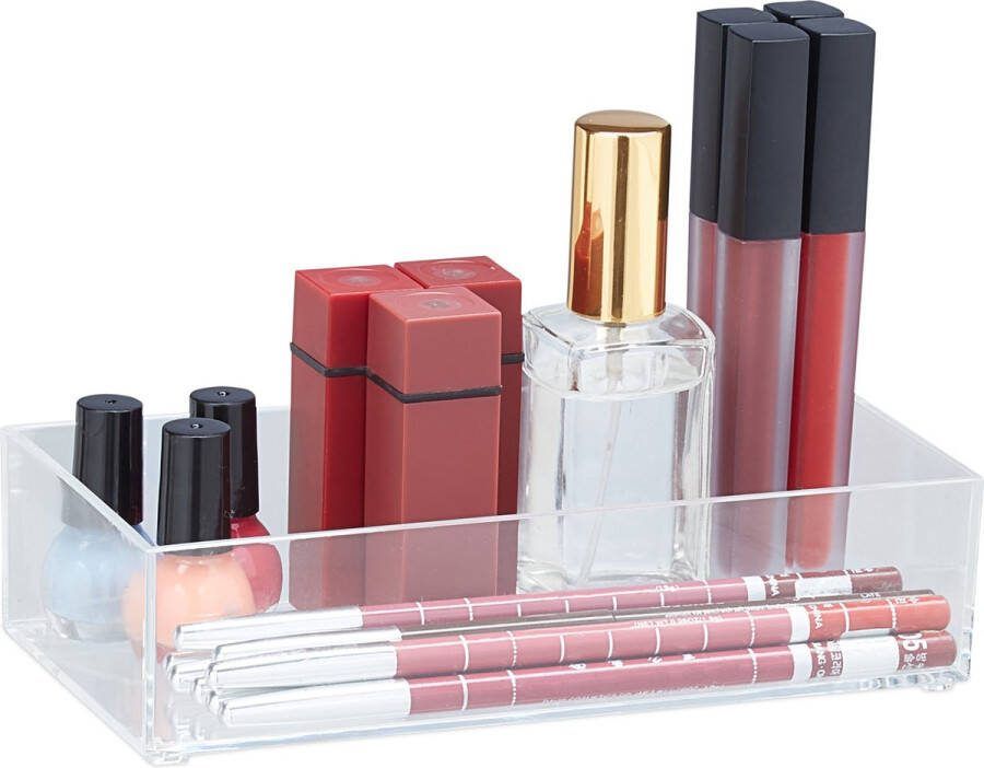 Relaxdays lade organizer transparant stapelbaar ladeverdeler lage make-up organizer