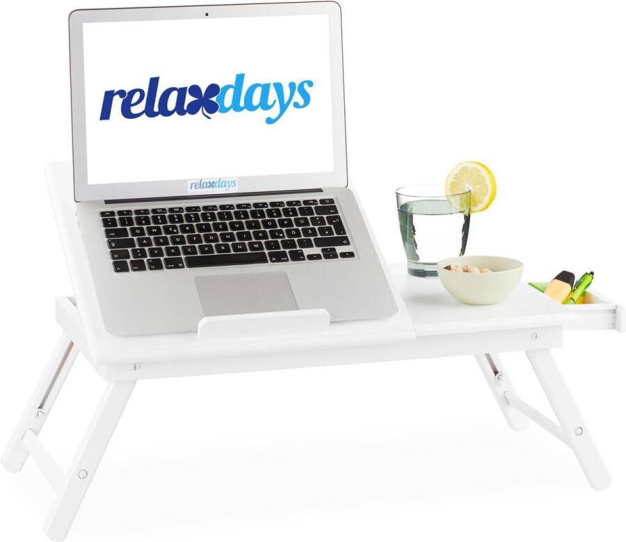 Relaxdays Laptoptafel bed bank 24x60x35cm Wit