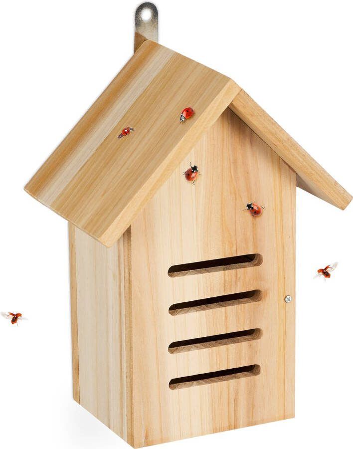 Relaxdays lieveheersbeestjes hotel 4 openingen insectenhotel tuin hangend staand