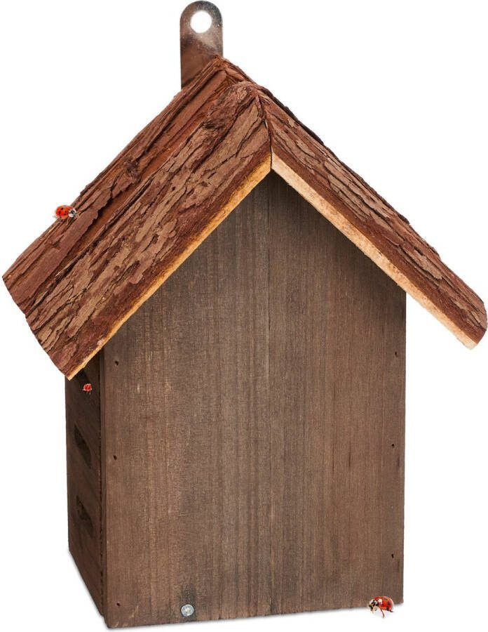 Relaxdays lieveheersbeestjes hotel houten insectenhotel nestkastje weerbestendig