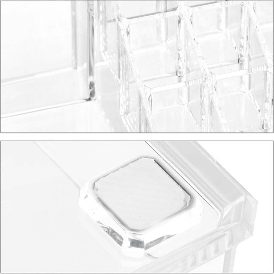 Relaxdays make up organizer sieradendoos sieradenkistje opbergdoos cosmetica doorzichtig