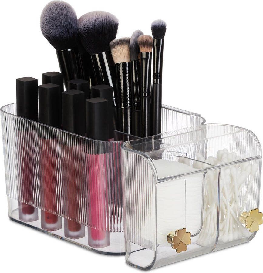 Relaxdays make-up organizer wand hangende kwastenhouder wattenstaafjeshouder kunststof