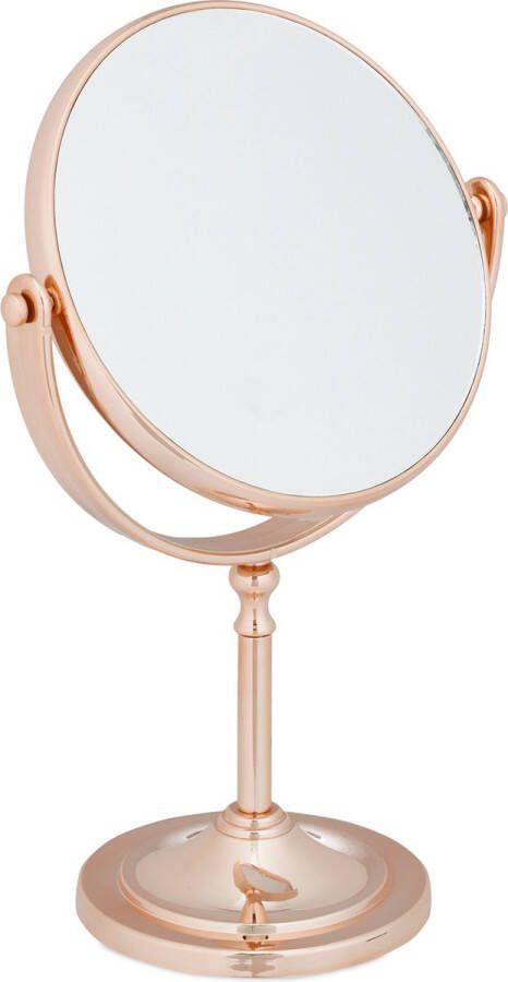 Relaxdays make up spiegel vergrootspiegel scheerspiegel rond standspiegel tafel