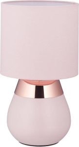 Relaxdays nachtkastlamp touch tafellamp E14 schemerlamp roze vensterbank rond