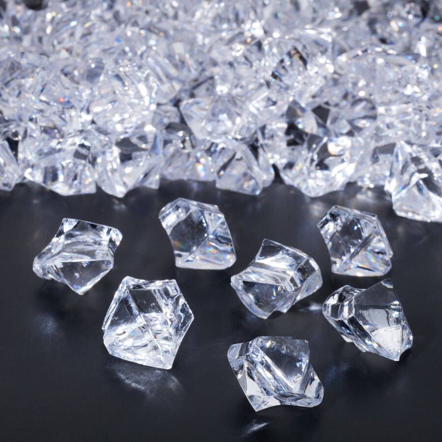 Relaxdays nep diamanten set van 180 namaak diamanten ijsblokjesvorm kristallen