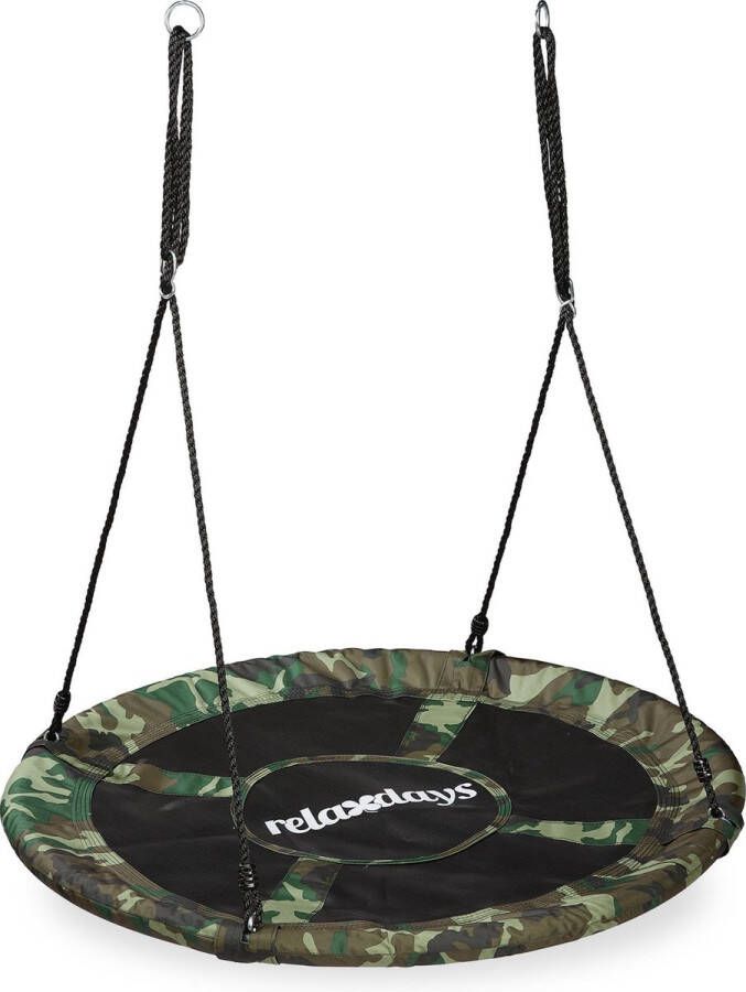 Relaxdays nestschommel rond vogelnestschommel tuinschommel schommel kinderschommel 110 cm