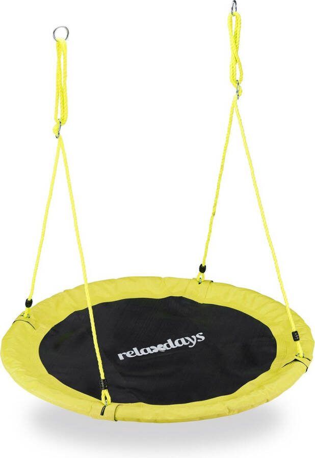 Relaxdays Nestschommel vogelnestschommel buiten schommel- 110 cm kinderschommel geel