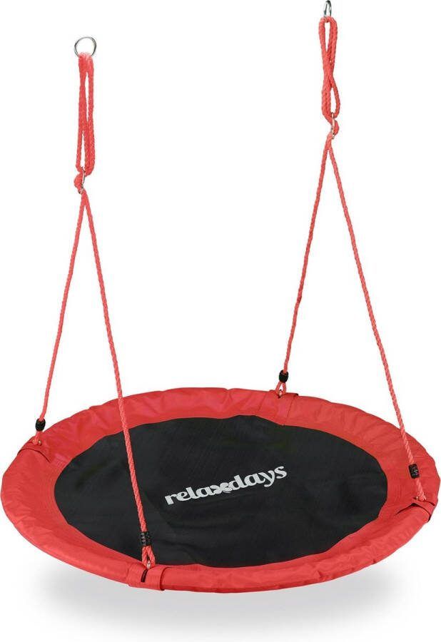 Relaxdays Nestschommel vogelnestschommel buiten schommel- 110 cm kinderschommel rood