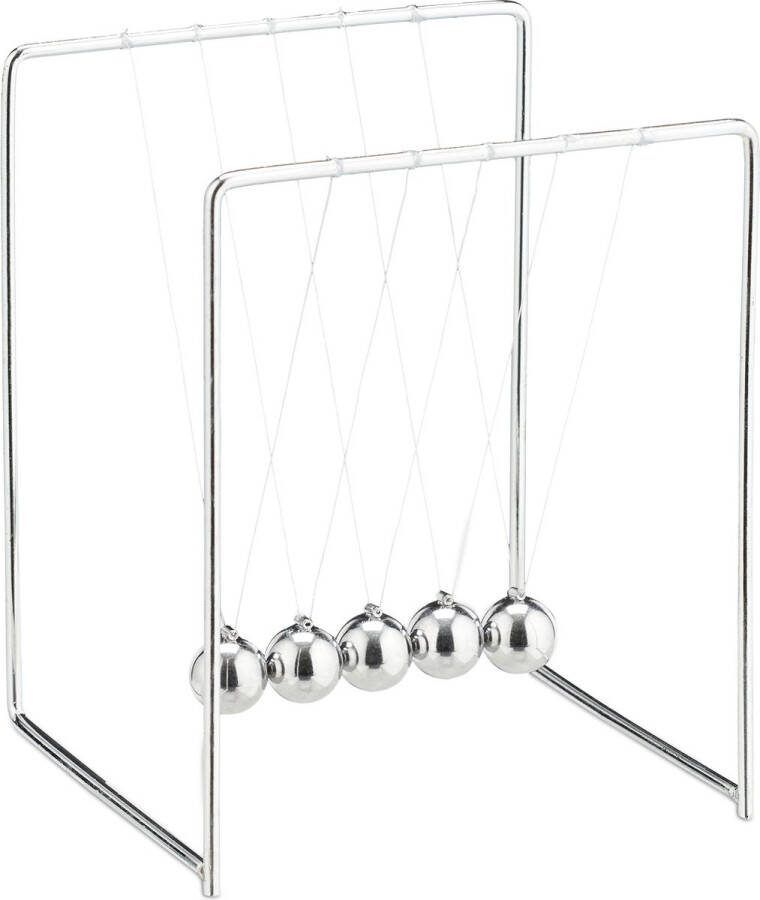 Relaxdays newton cradle 5 balanceerballen voor op het bureau Newton pendel