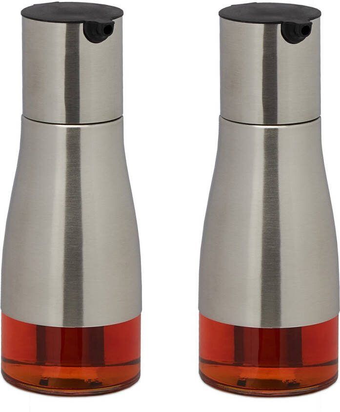 Relaxdays olie en azijn stel 300 ml olijfolie dispenser oliefles met schenktuit