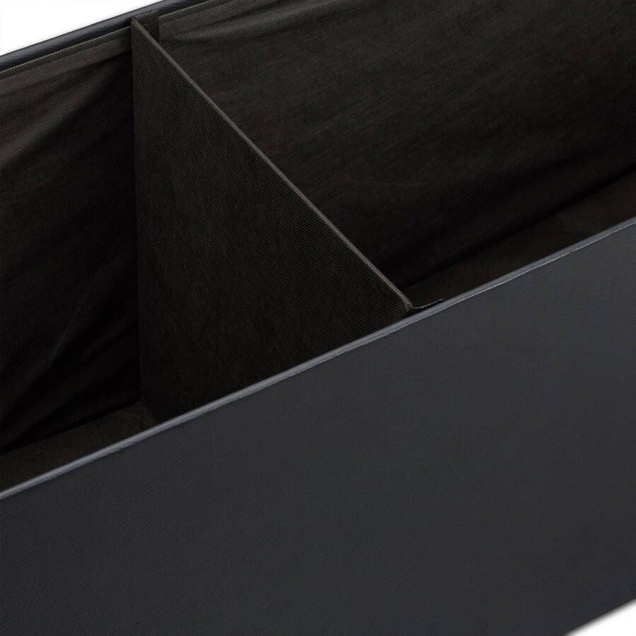 Relaxdays opbergbank kunstleer opvouwbaar XL 3 zits bank met opslagruimte halbank zwart