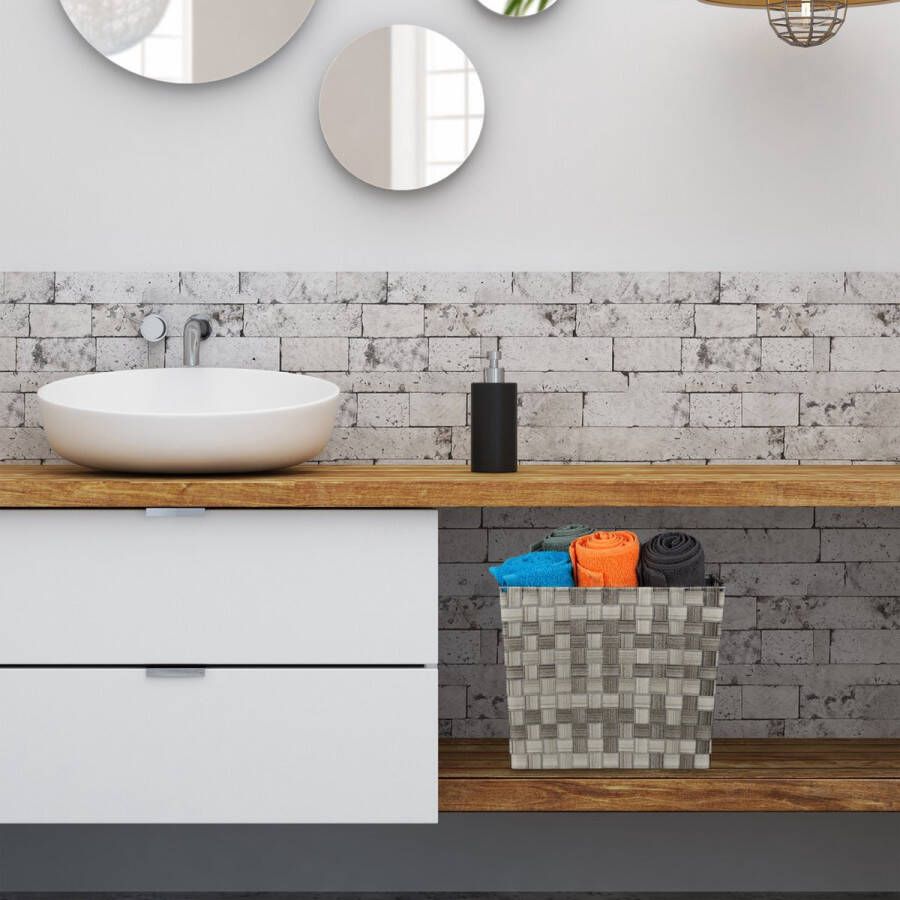 Relaxdays opbergmand gevlochten badkamer mand mandje speelgoed kast organizer hoog bruin