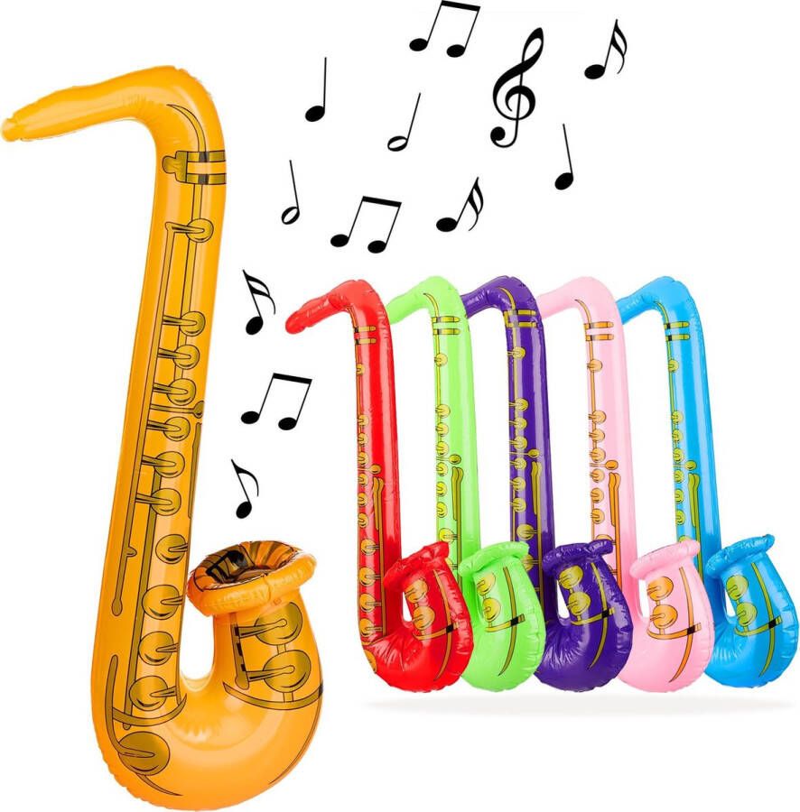 Relaxdays Opblaasbare saxofoon opblaasbare muziekinstrumenten speelgoed instrument