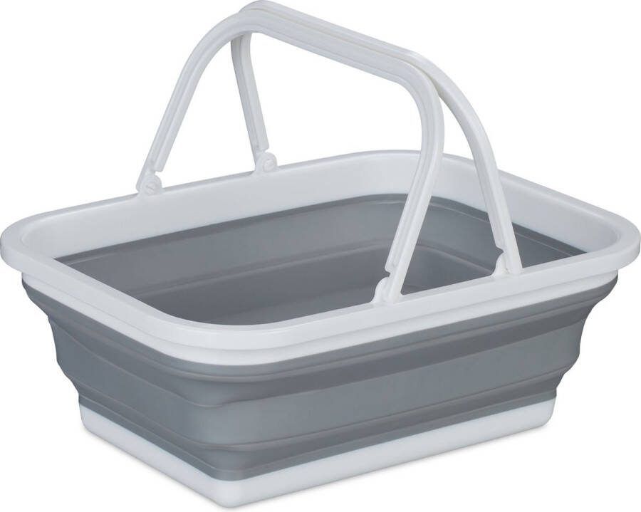 Relaxdays opvouwbare mand picknickmand met hengsel boodschappenmand afwasteil 8 5 L