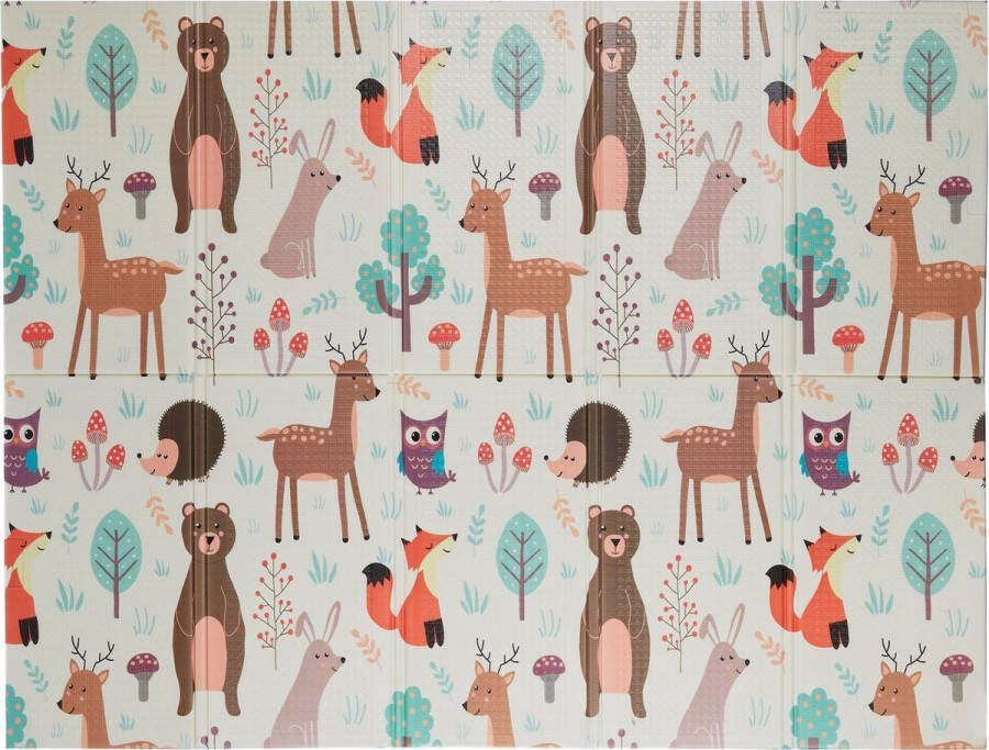 Relaxdays opvouwbare speelmat speelkleed dieren mat kinderkamer kruipmat kinderen