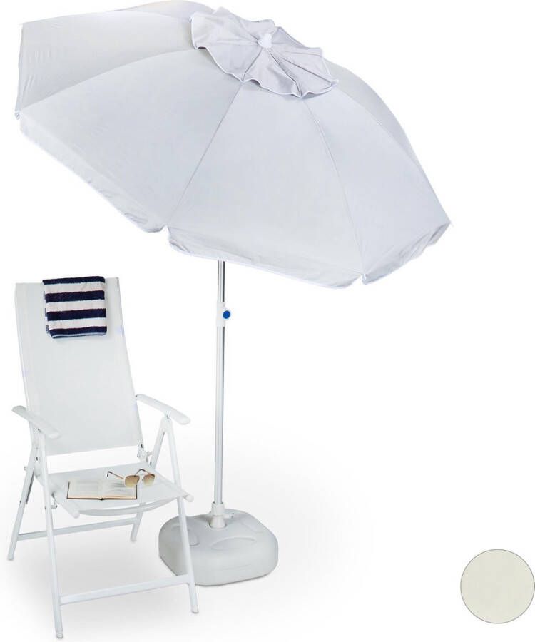 Relaxdays parasol 180 cm zonnescherm tuinparasol kantelbaar in hoogte verstelbaar antraciet