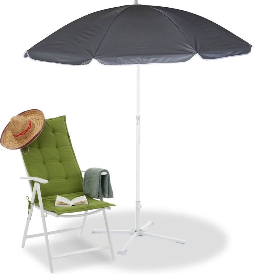 Relaxdays parasol balkon kantelbare strandparasol stokparasol 160 cm tuinparasol