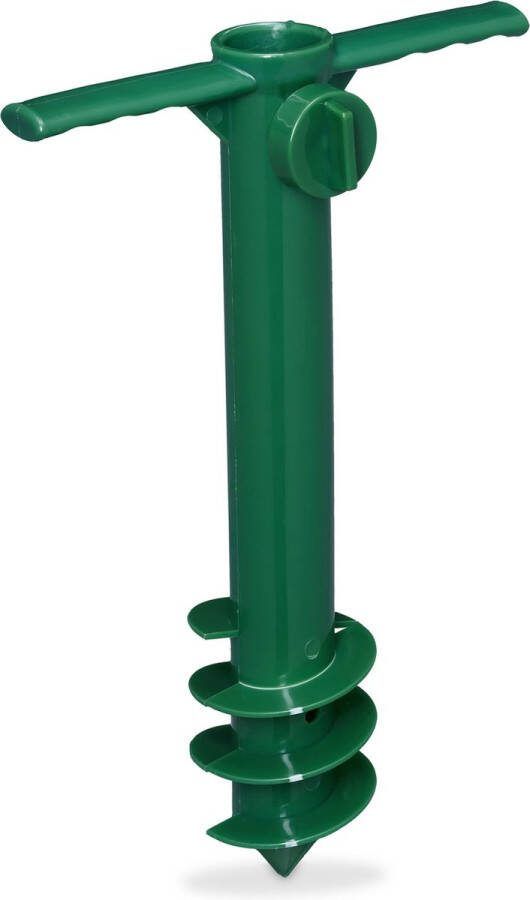 Relaxdays parasolhouder grondboor parasolboor grondanker parasol camping groen