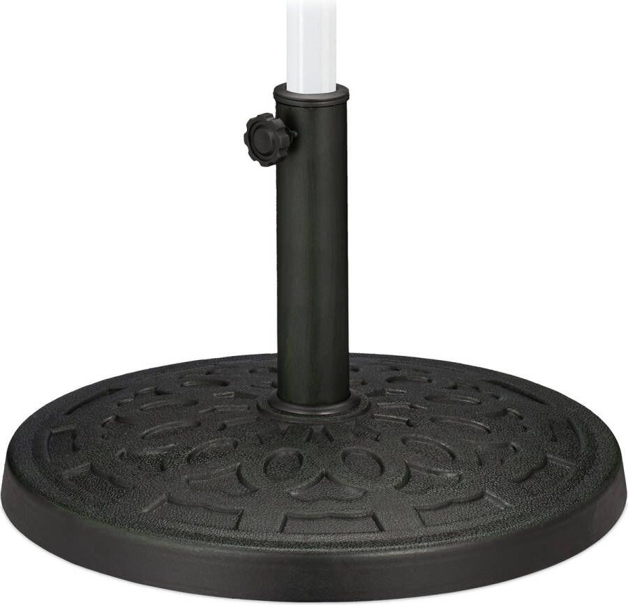 Relaxdays parasolvoet rond 38-50 mm parasolstandaard kunststof parasolhouder balkon