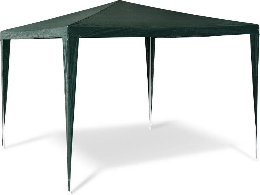 Relaxdays partytent 2 5 x 3 x 3 m tuintent paviljoen vierkant feesttent camping groen