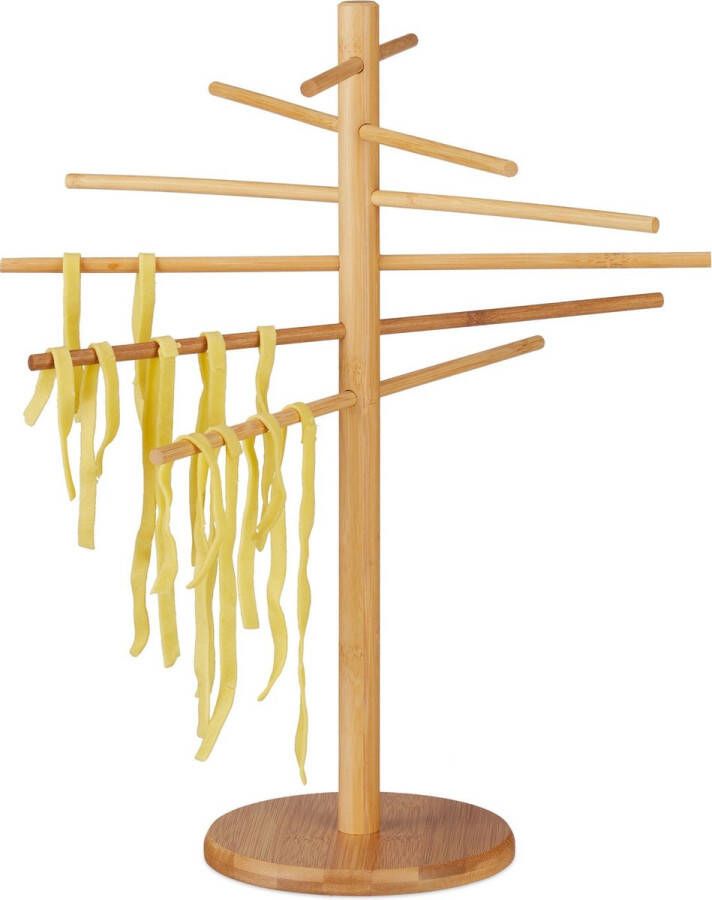 Relaxdays pasta droogrek van bamboe pastadroogrek hout drogen van pasta 12 armen