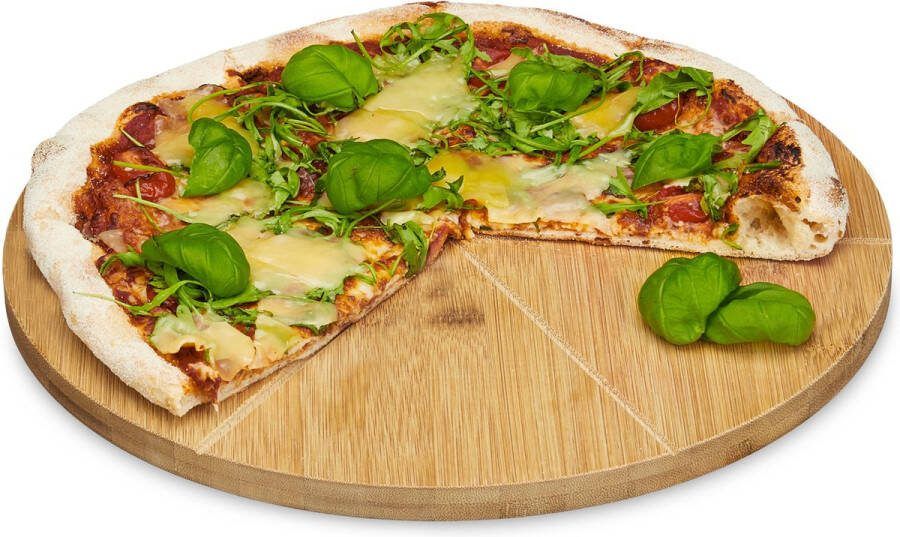 Relaxdays pizzabord Ø33 CM bamboe