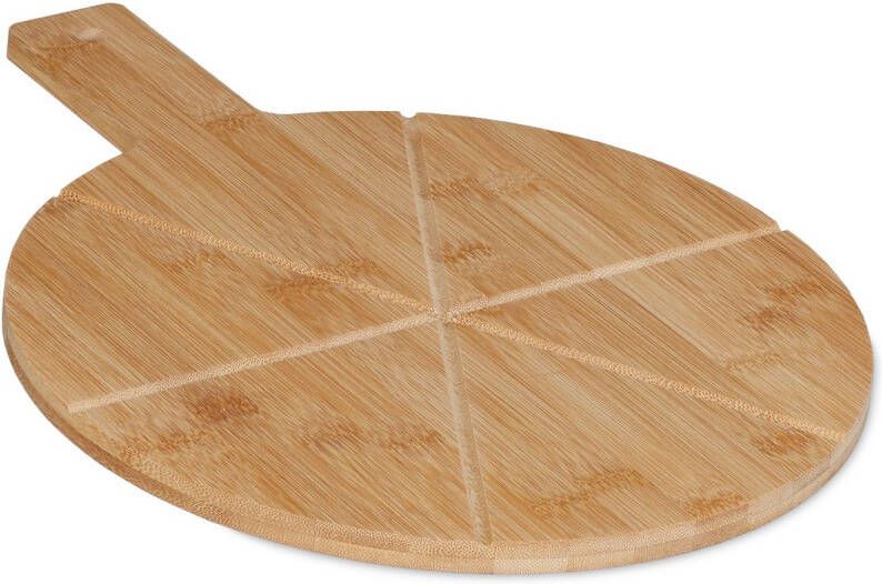 Relaxdays pizzaplank met handvat pizzabord 30 cm pizza serveerplank bamboe rond